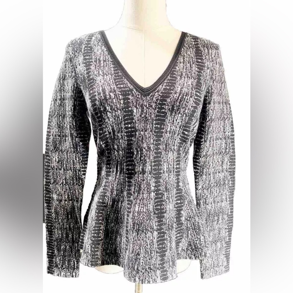 White House Black Market Snake Peplum Abstract Reptile Jacquard Size Small NWT